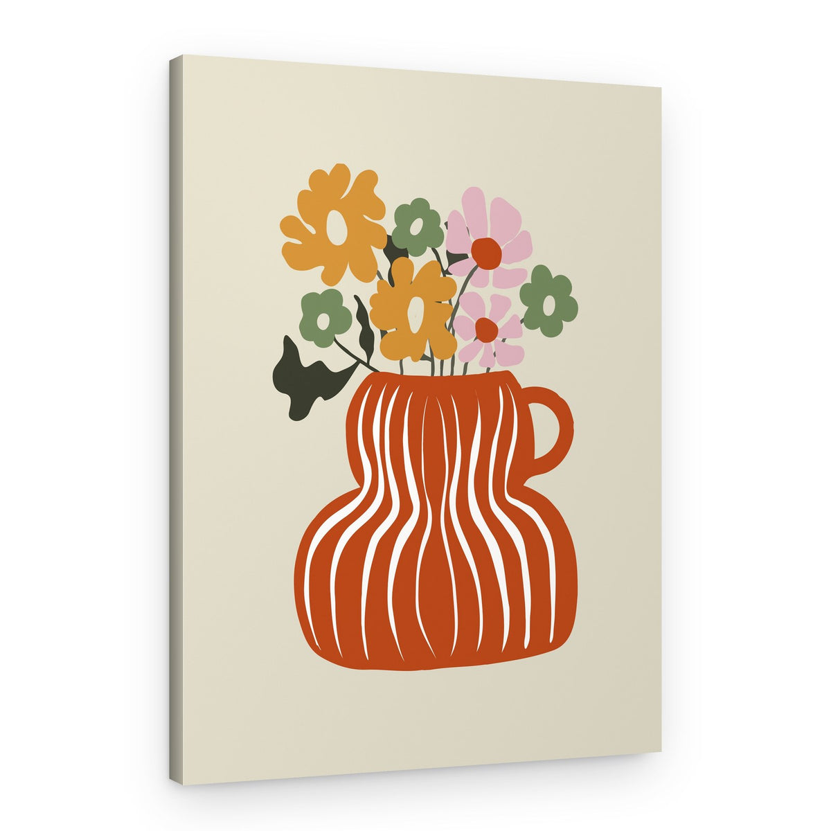 Retro Floral Still Life – Canvas Print