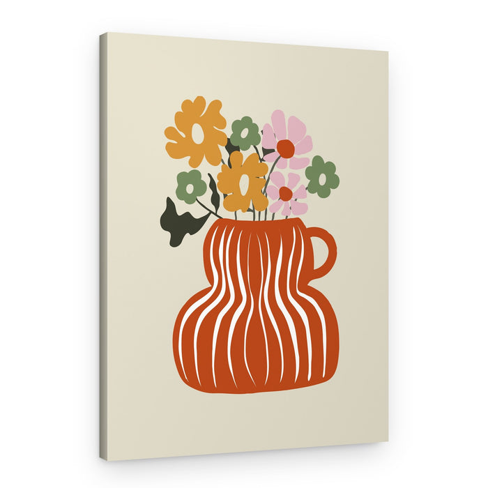 Retro Floral Still Life – Canvas Print