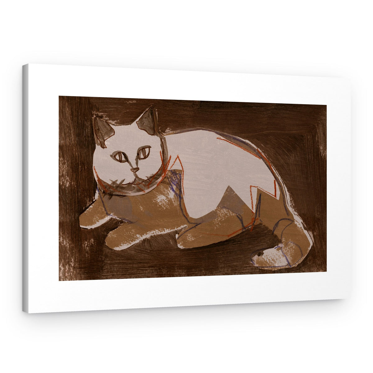 Modern Cat Resting – Canvas Print