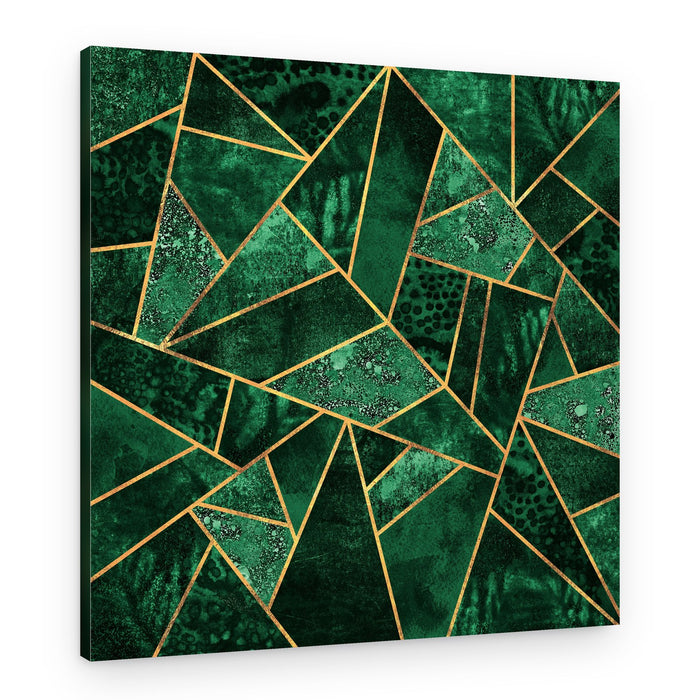 Emerald Gold Geometric – Canvas Print