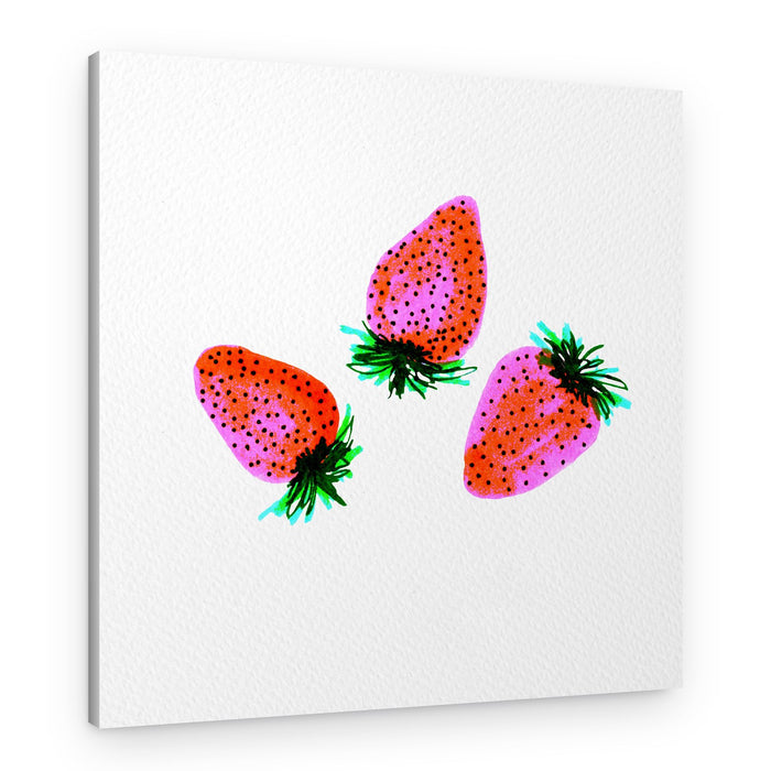 Vibrant Pink Strawberries – Canvas Print