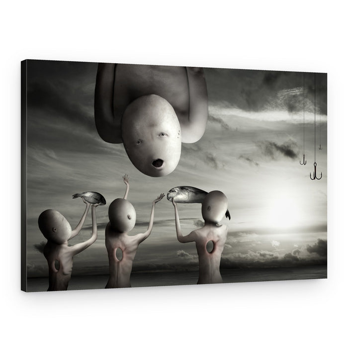 Surreal Fish Offering – Canvas Print