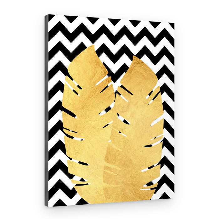 Golden Tropical Chevron – Canvas Print