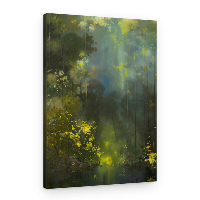 Misty Forest Sunlight – Canvas Print