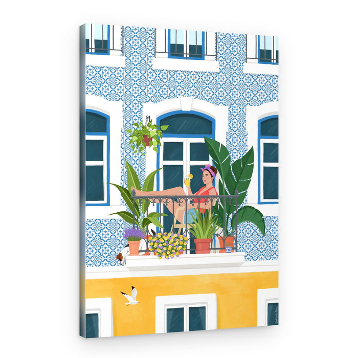Sunny Balcony Relaxation – Canvas Print