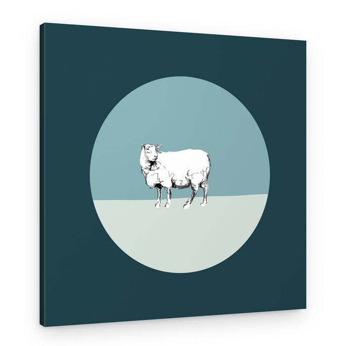 Minimalist White Sheep – Canvas Print