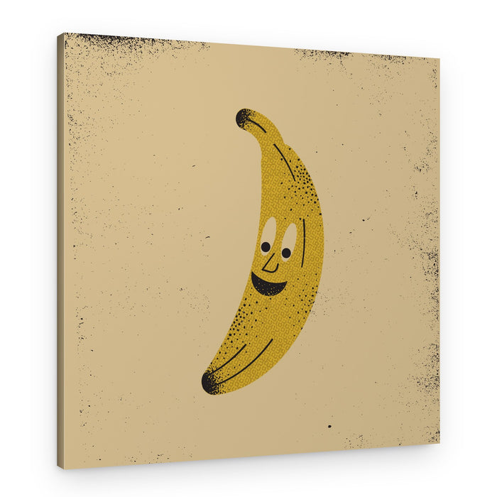 Smiling Retro Banana – Canvas Print