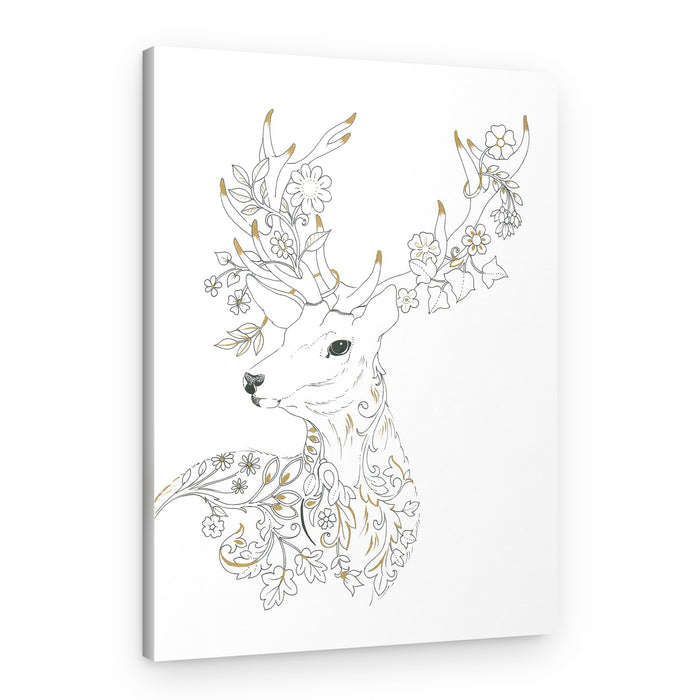 Floral Antler Elegance – Canvas Print