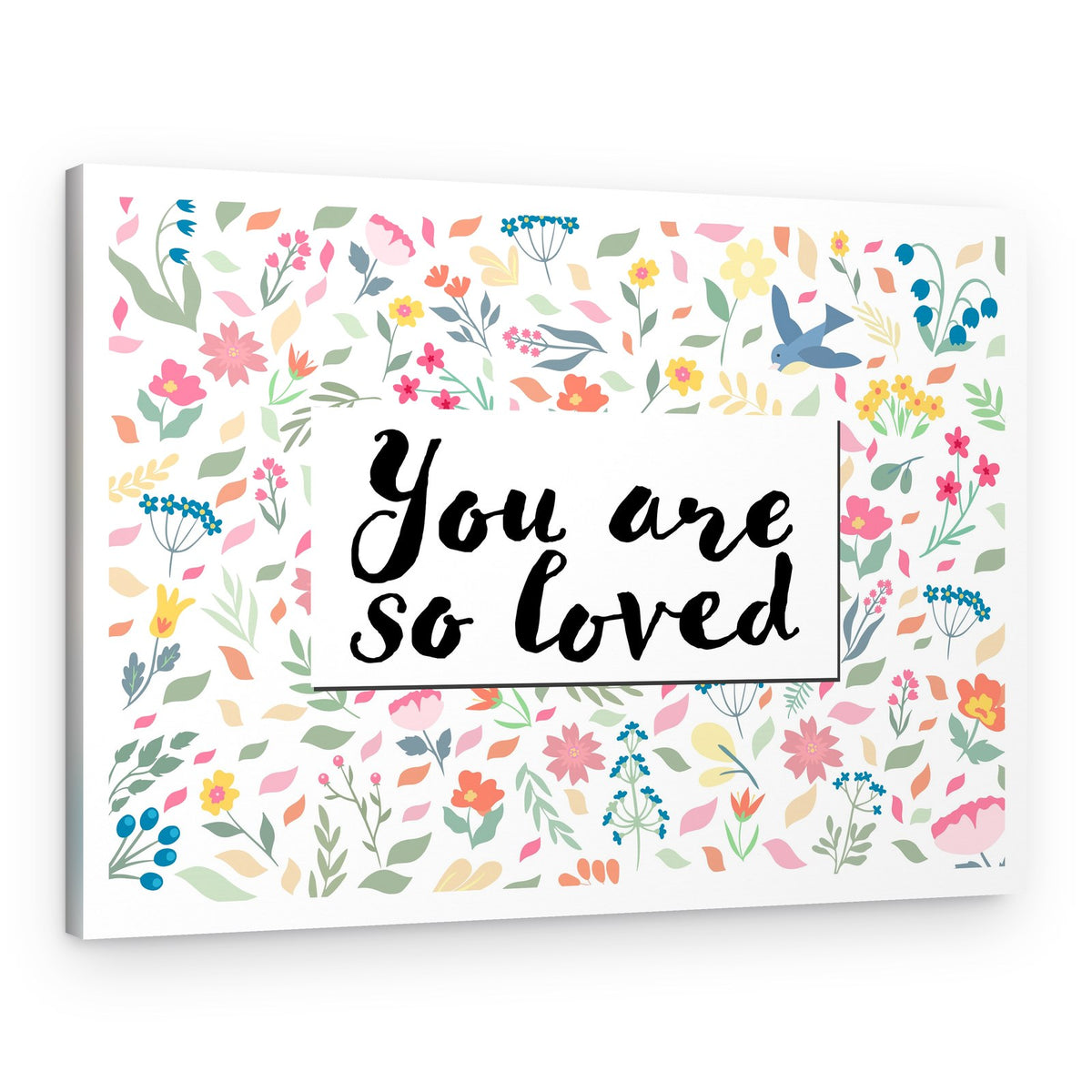 Gentle Floral Love Message – Canvas Print