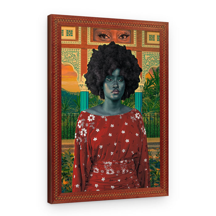 Afro Woman Tropical Portrait – Canvas Print
