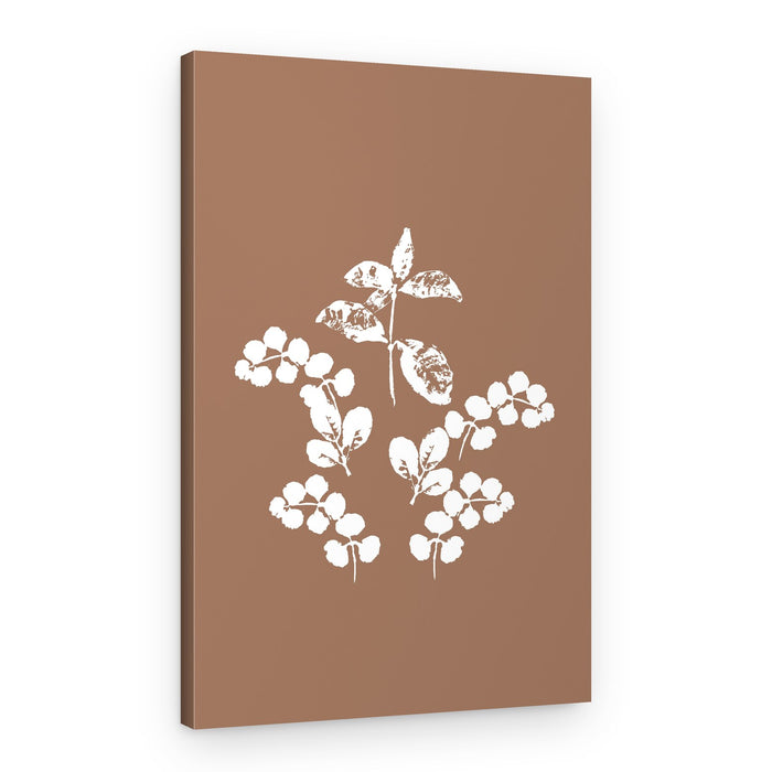 Minimalist White Leaves – Canvas Print