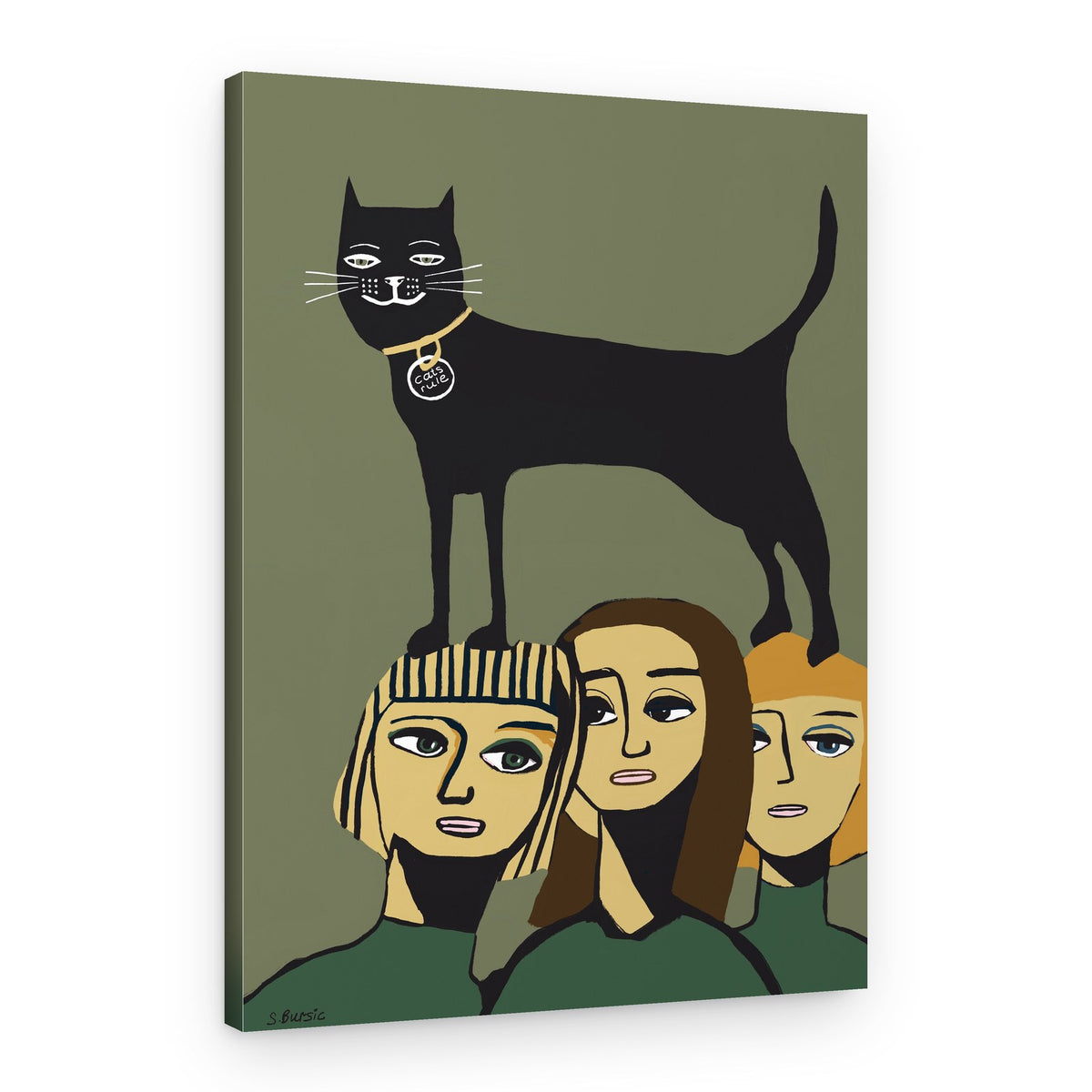 Good Vibes Black Cat – Canvas Print