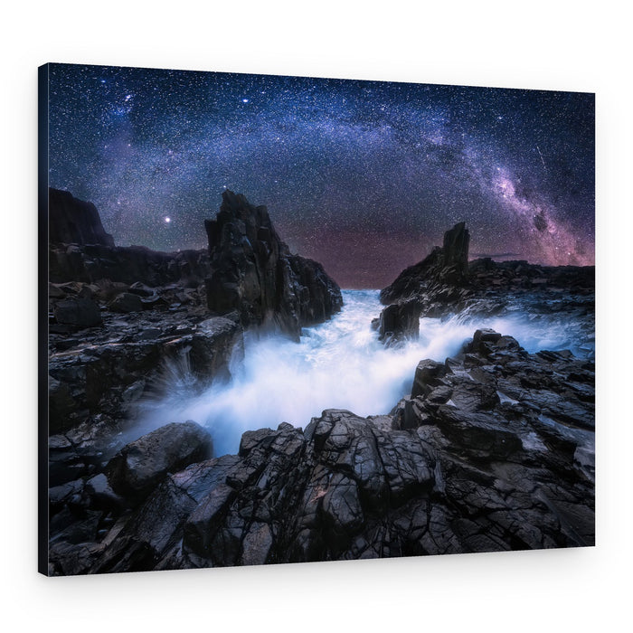 Stars Over Crashing Waves – Canvas Print