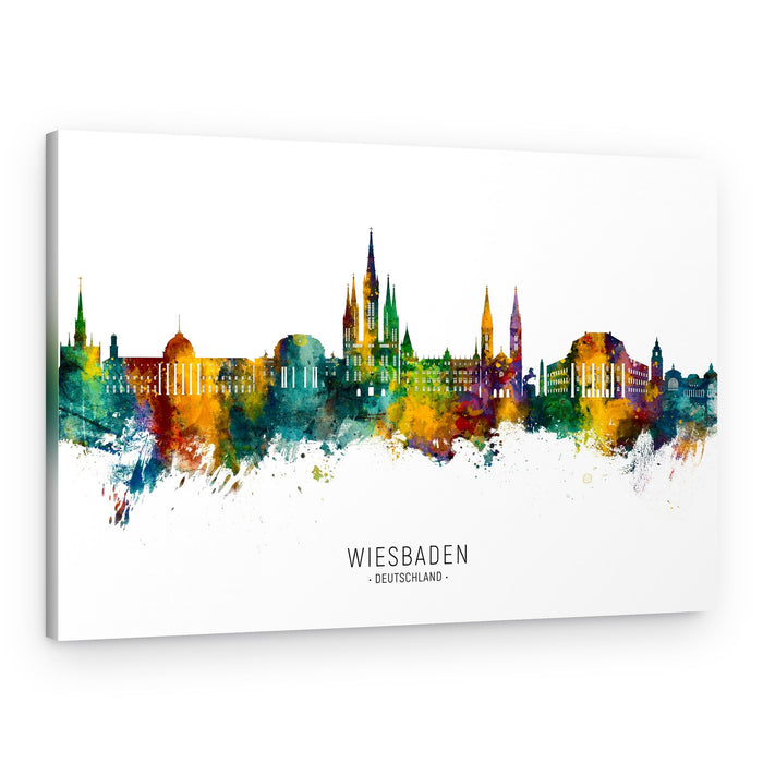 Wiesbaden Watercolor Skyline – Canvas Print