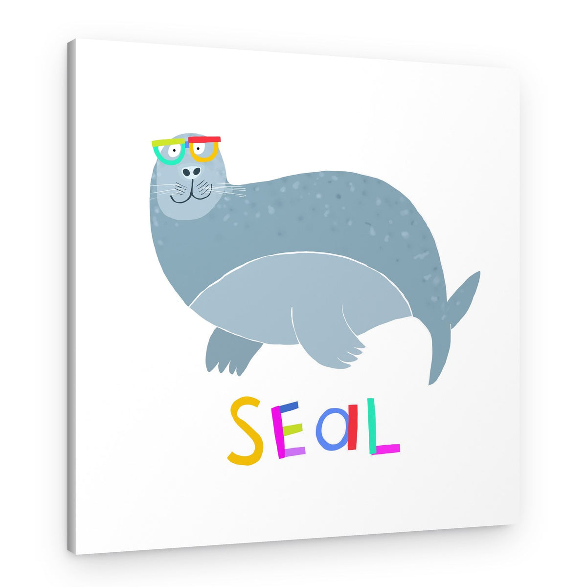 Cute Seal With Glasses – Canvas Print