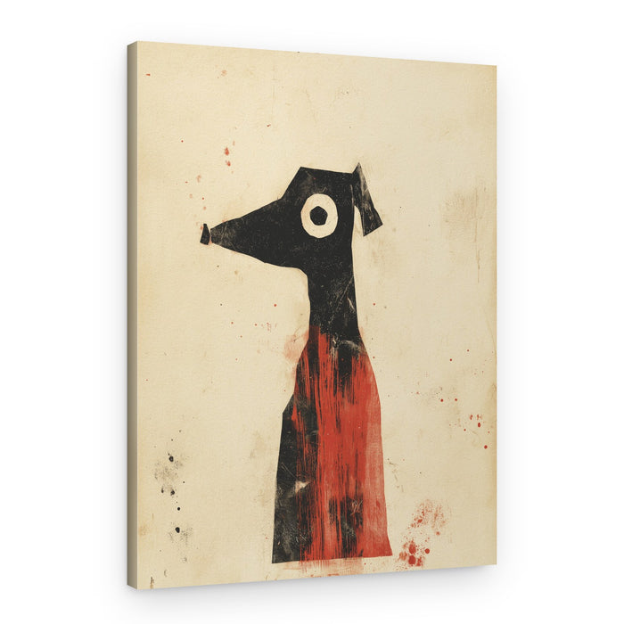 Abstract Red Black Canine – Canvas Print