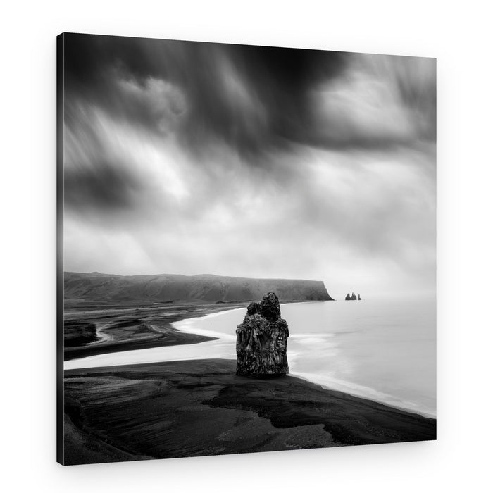 Dramatic Black Sand Coast – Canvas Print