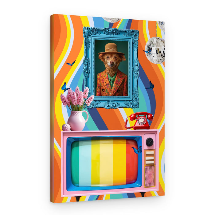 Groovy Dog Portrait – Canvas Print