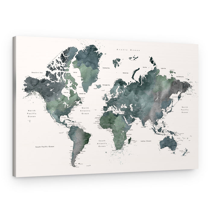 Watercolor World Map – Canvas Print