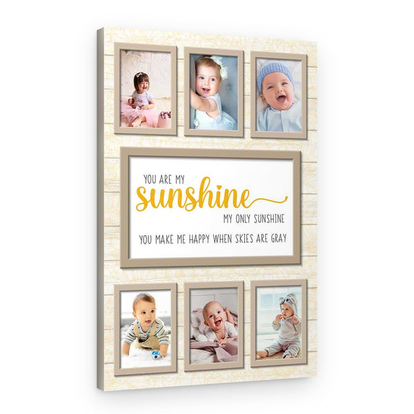 You Are My Sunshine Custom Photo Collage Canvas Print