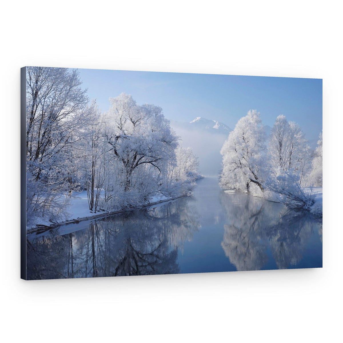 Winter River Serenity – Canvas Print