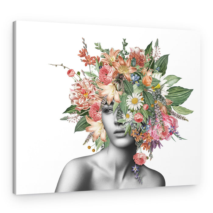 Floral Woman Portrait – Canvas Print