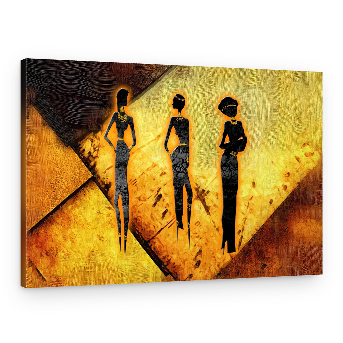 Golden African Silhouettes – Canvas Print