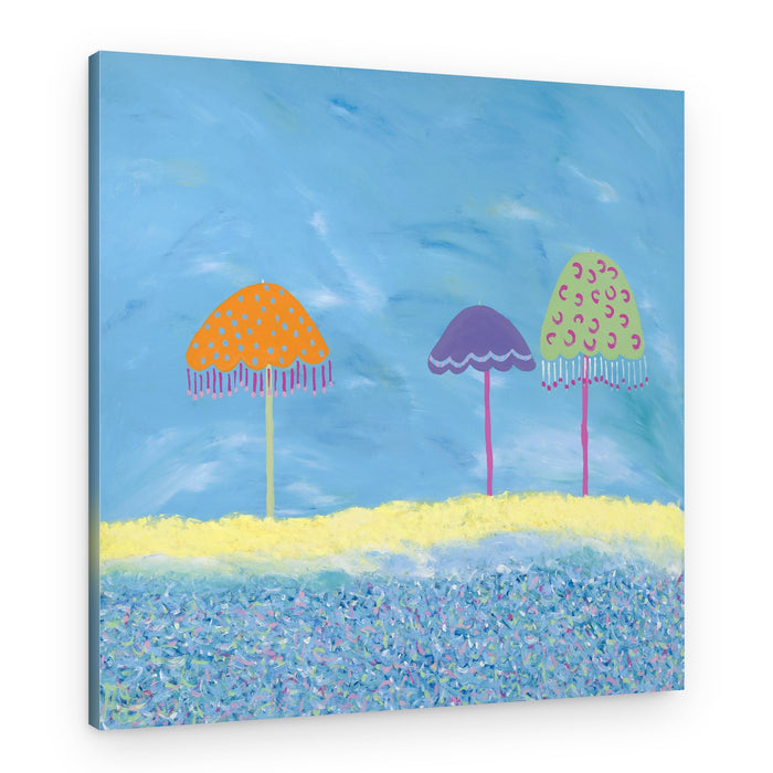 Colorful Beach Umbrellas – Canvas Print