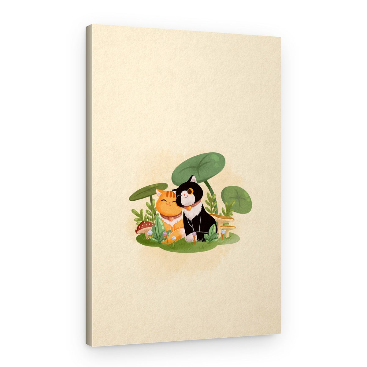 Cuddling Forest Cats – Canvas Print