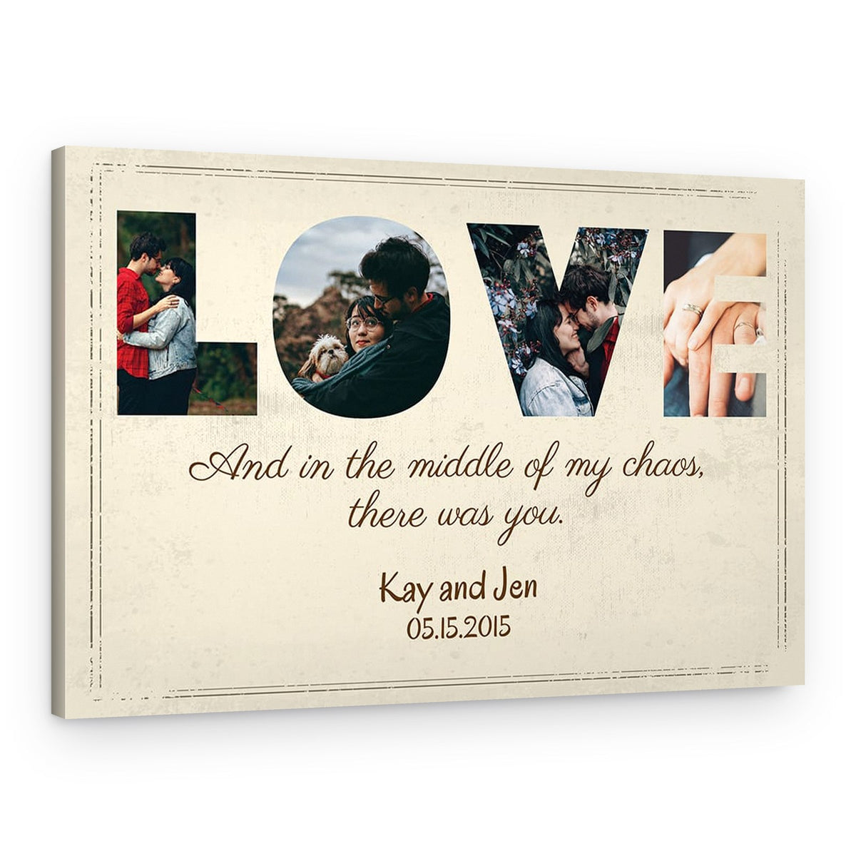 LOVE Custom Photo Canvas – Custom Anniversary Gift – Canvas Print