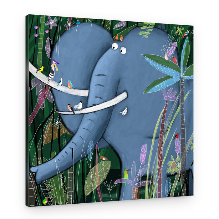 Whimsical Jungle Elephant – Canvas Print