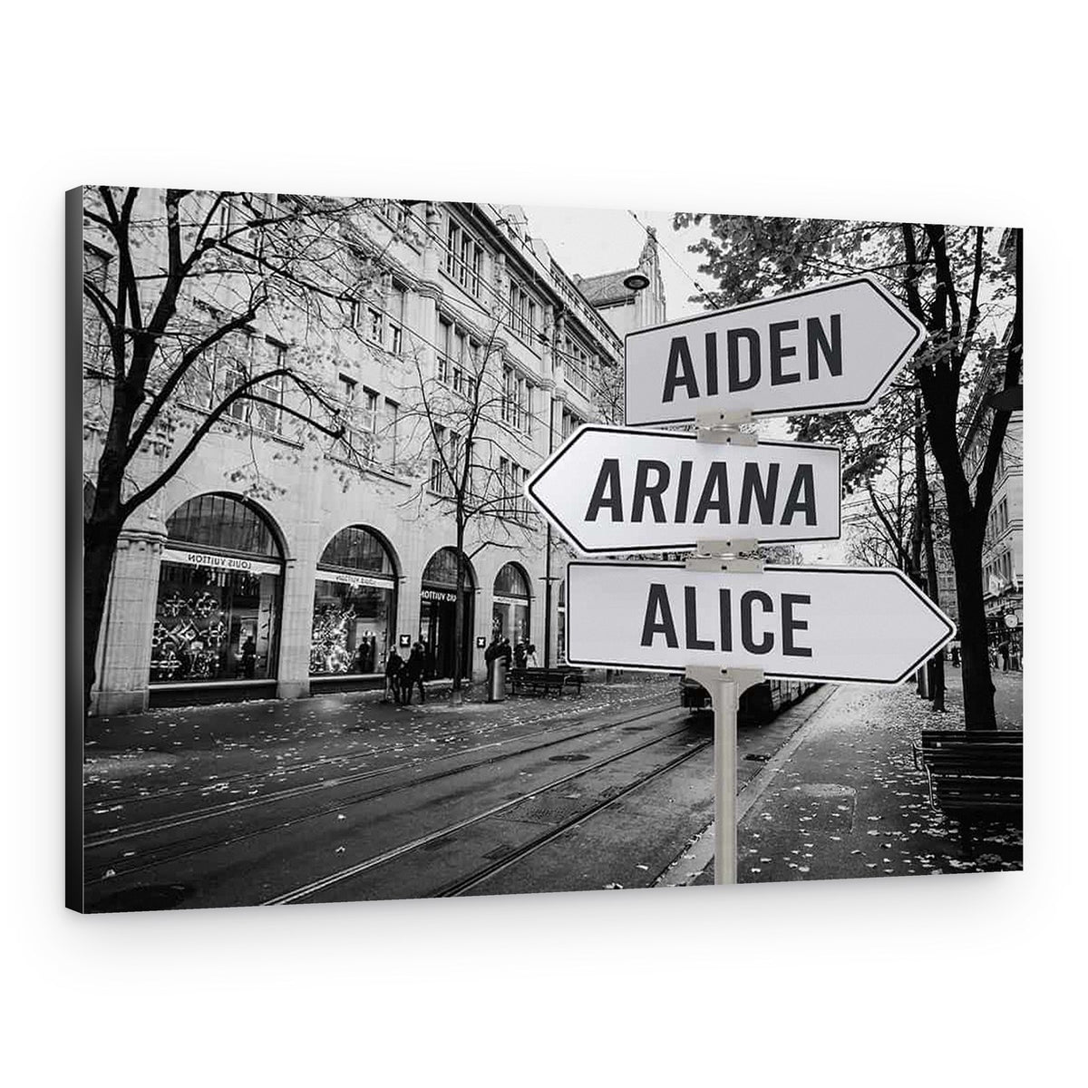 Personalized Street Sign Canvas Art Print – On The Street – Canvas Print