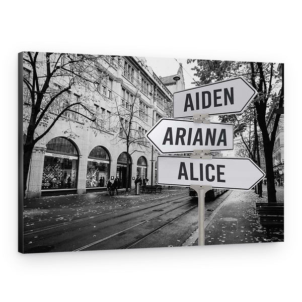 Personalized Street Sign Canvas Art Print – On The Street