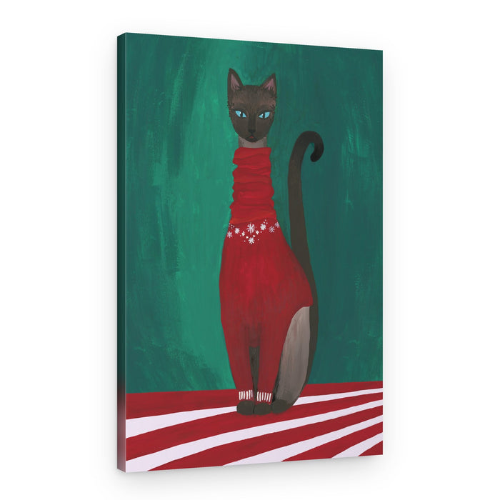 Holiday Siamese Cat – Canvas Print