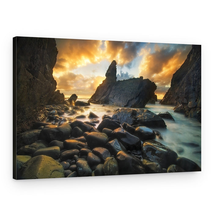 Golden Rocks Sunset Cove – Canvas Print
