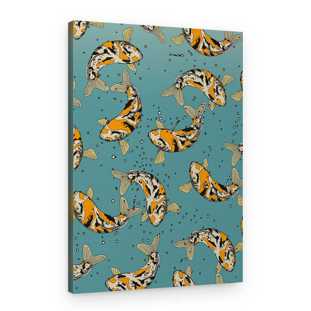 Colorful Swimming Koi – Canvas Print