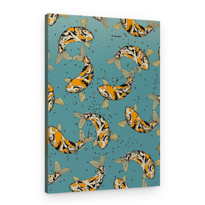 Colorful Swimming Koi – Canvas Print