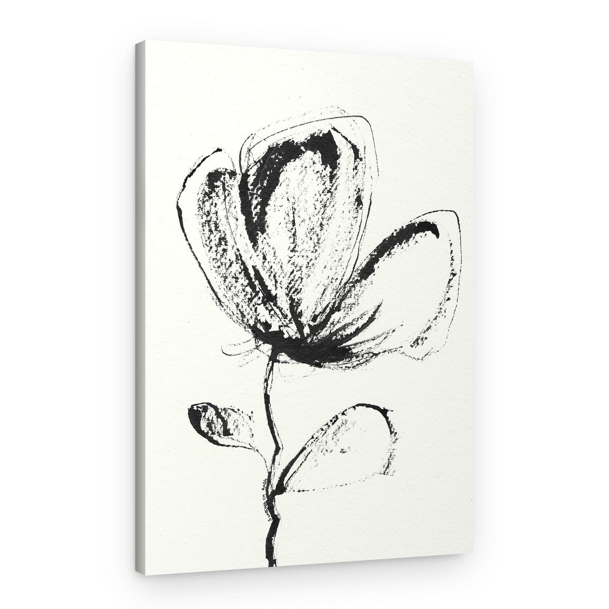 Expressive Ink Flower – Canvas Print