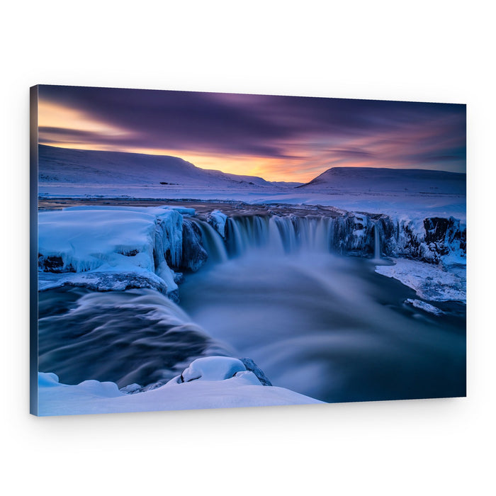 Frozen Iceland Waterfall – Canvas Print