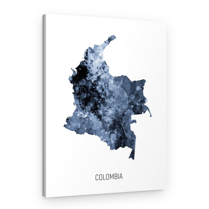 Colombia Watercolor Map – Canvas Print