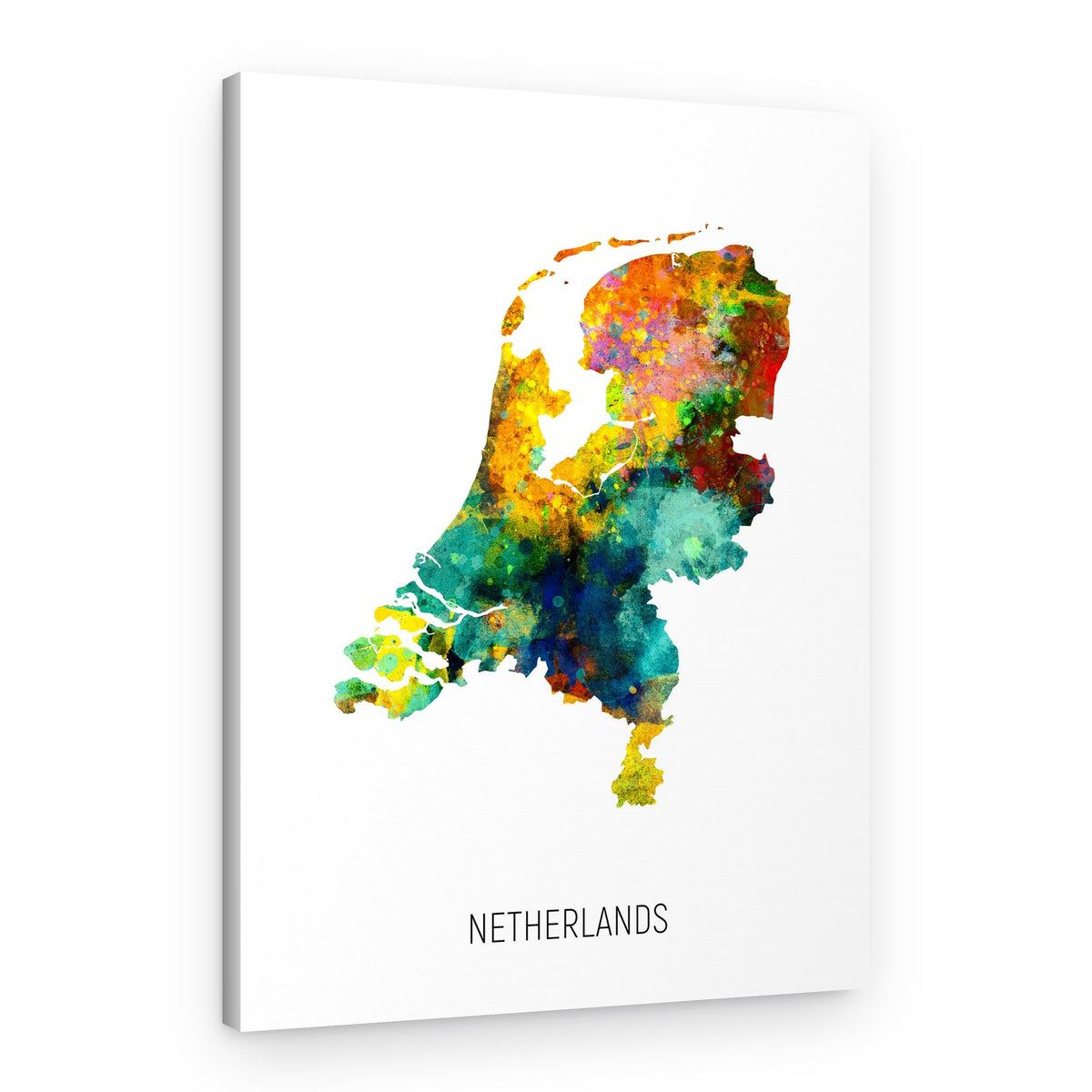 Vibrant Netherlands Map – Canvas Print