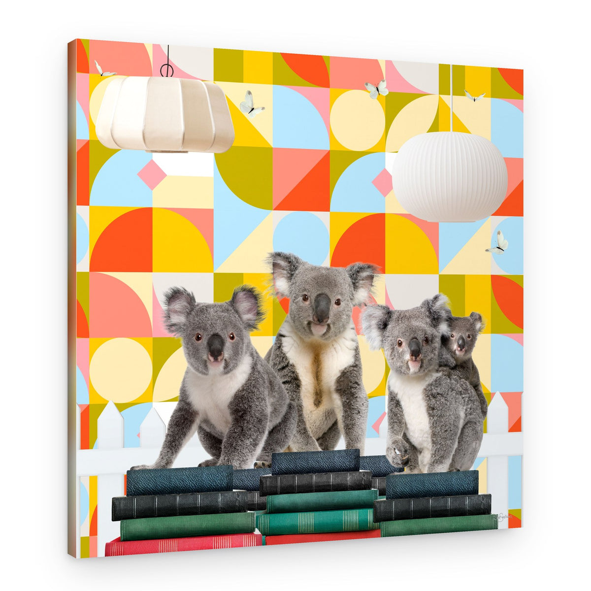Whimsical Koalas Reading Books – Canvas Print