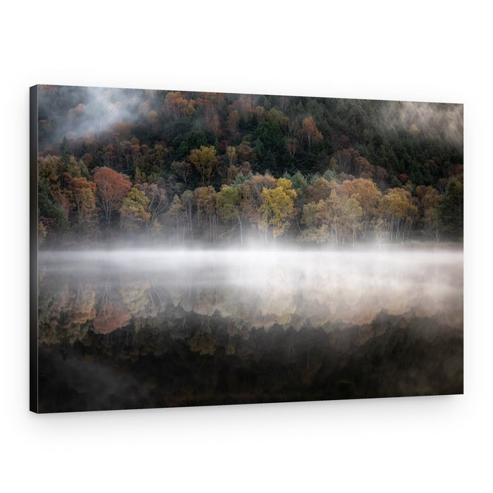 Misty Autumn Lake – Canvas Print