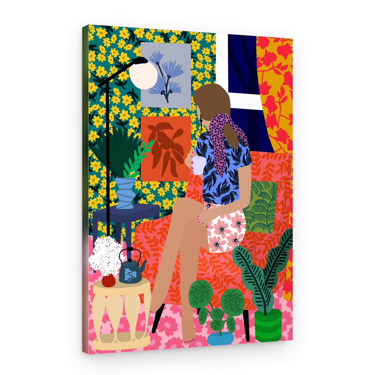 Tea time girl – Canvas Print