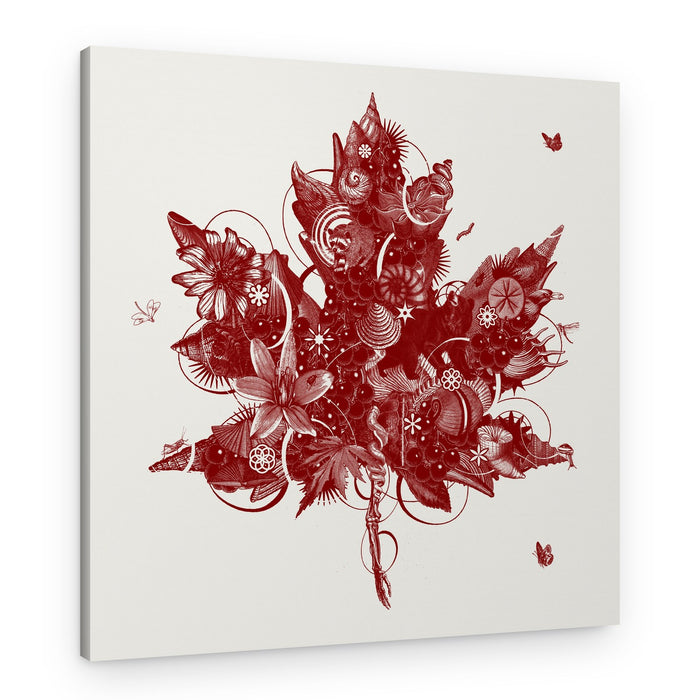 Intricate Red Maple Leaf – Canvas Print