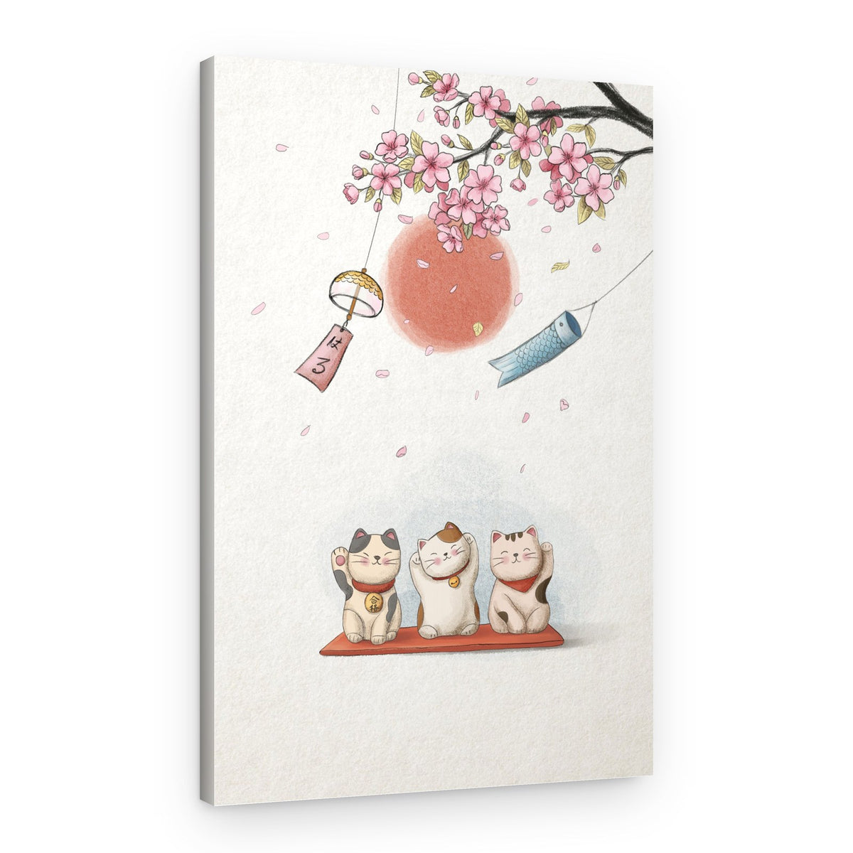 Spring Lucky Cats – Canvas Print