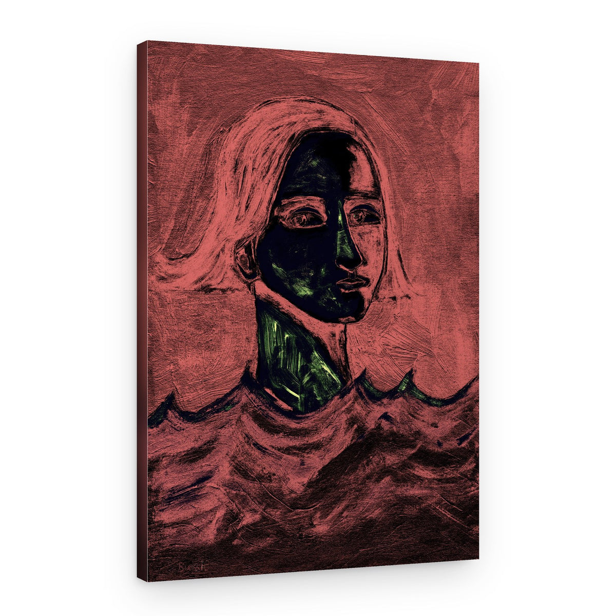 Melancholy Woman In Water – Canvas Print