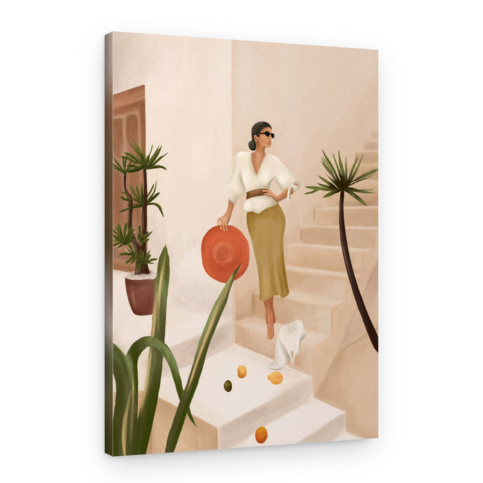 Chic Woman Warm Steps – Canvas Print
