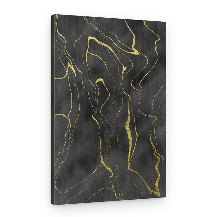 Dark Gold Swirls – Canvas Print