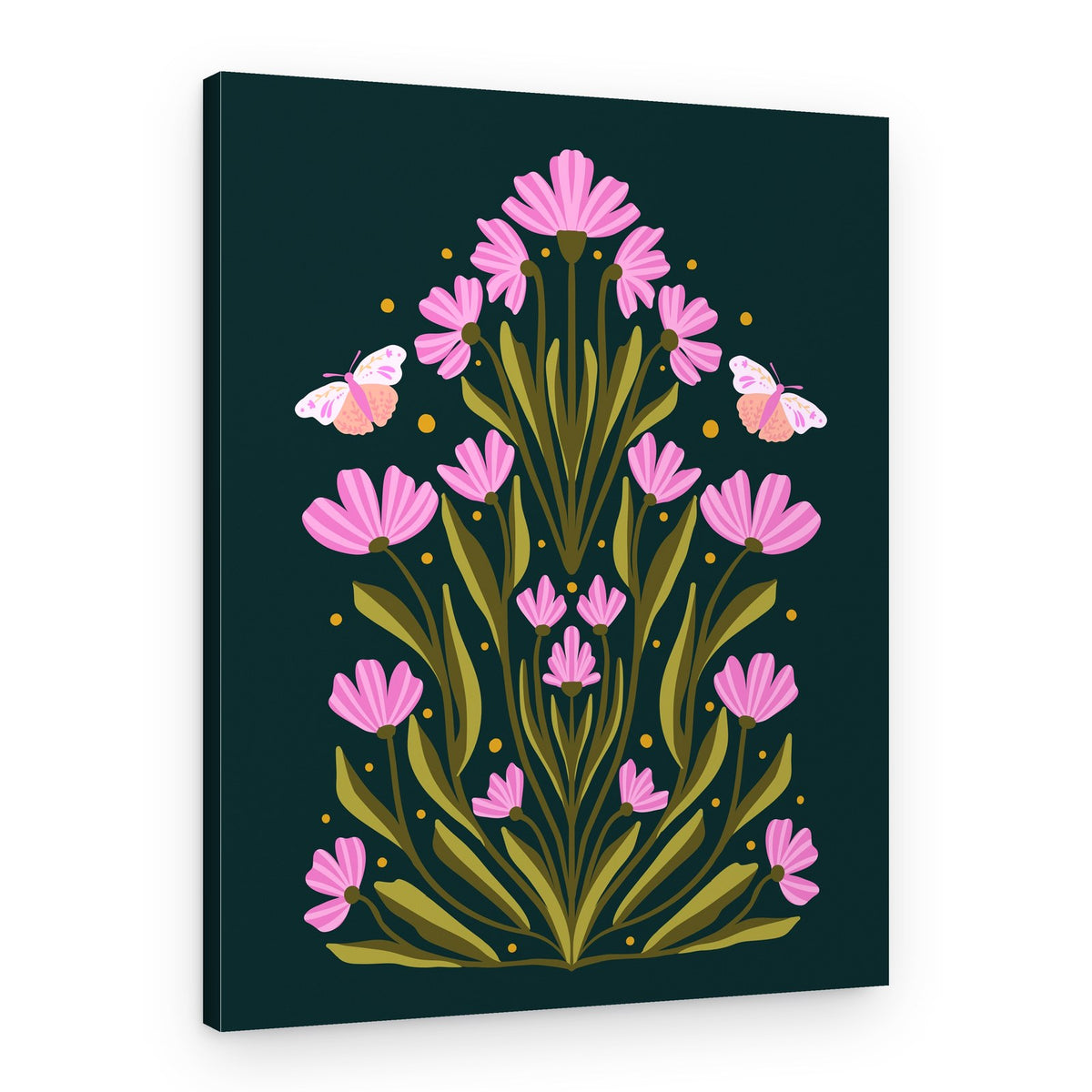 Elegant Floral Symmetry – Canvas Print